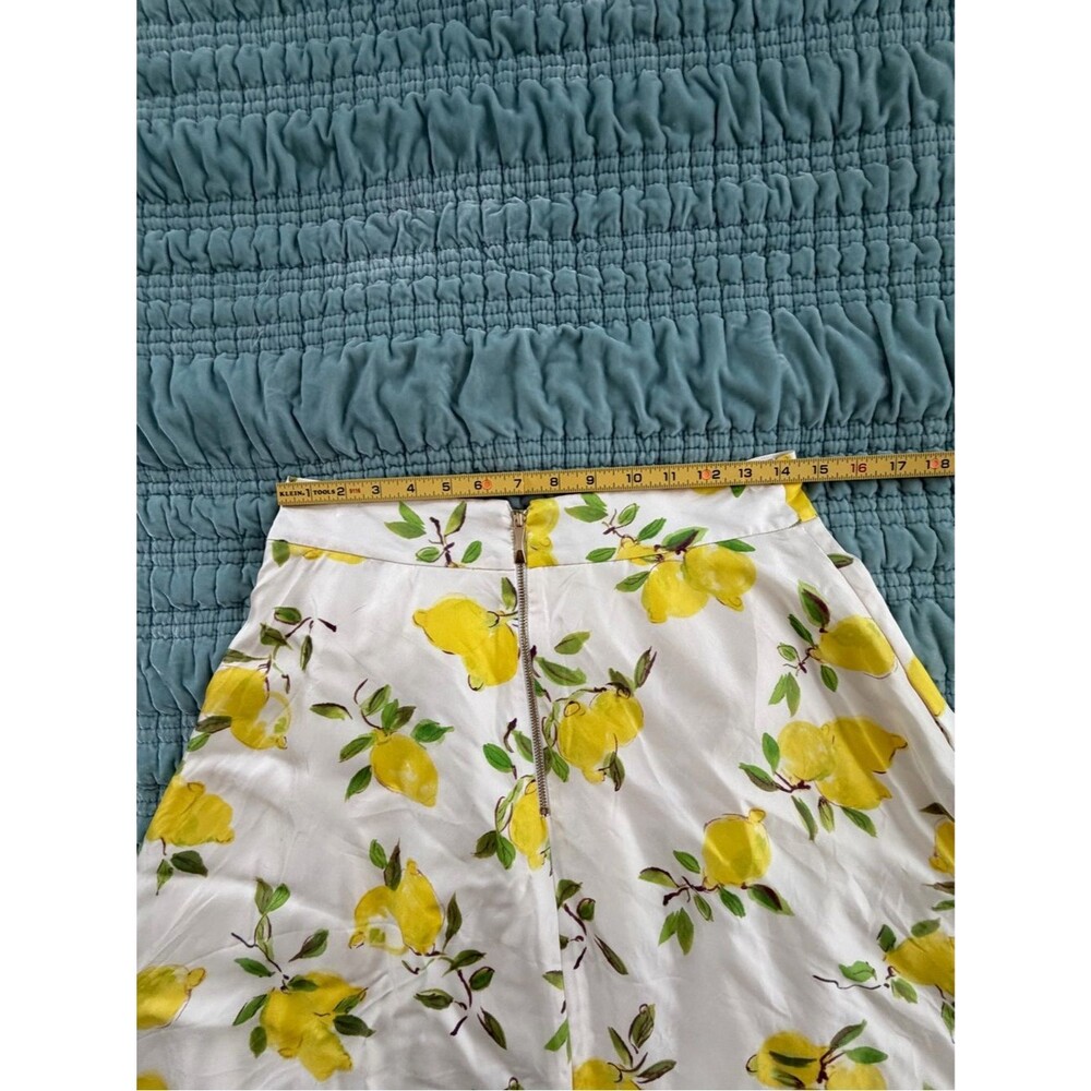 kate spade White Lemon-Print Circle Skirt with Yellow Fruit Motif-8 - Picture 4 of 7